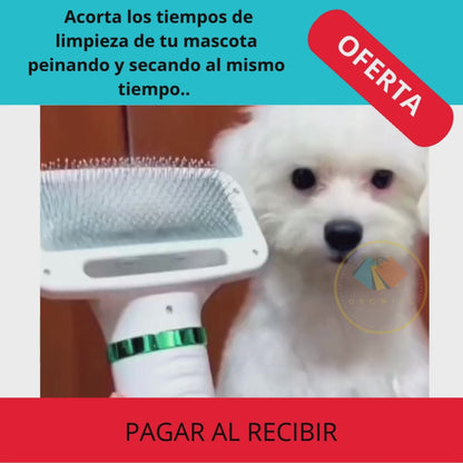 Cepillo Y Secador De Mascotas 2 En 1